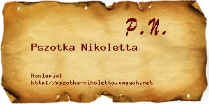 Pszotka Nikoletta névjegykártya