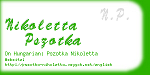 nikoletta pszotka business card